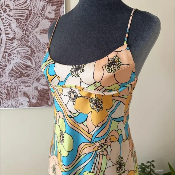 ZARA floral satin mini dress – Size Small - Picture 2 of 5